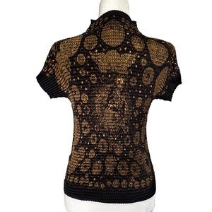 Vintage STILLMAN STUDIO black & gold avant garde unique top size M